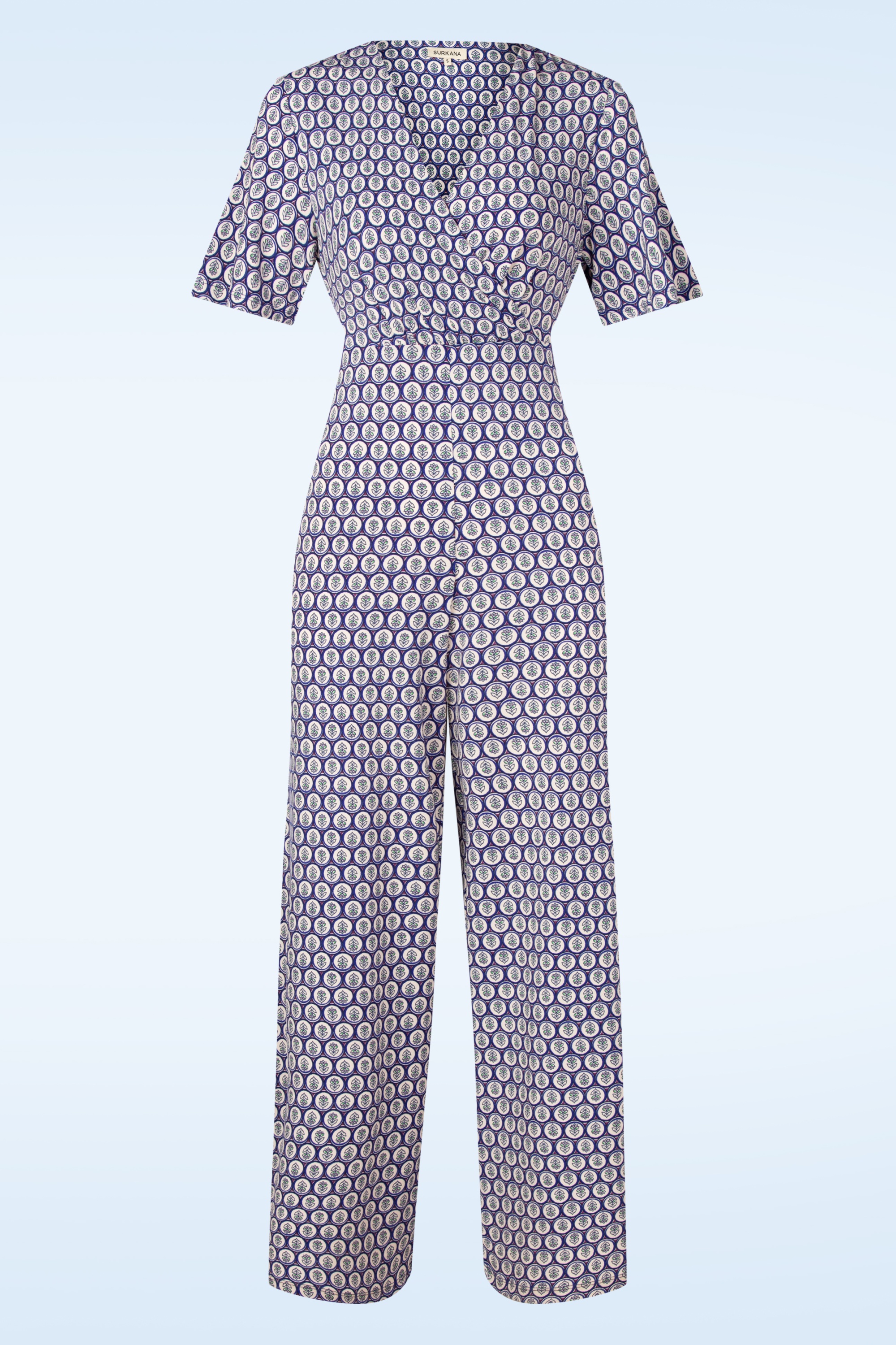 Surkana - Cindy overslag jumpsuit in blauw