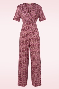 Surkana - Cindy overslag jumpsuit in tegelrood