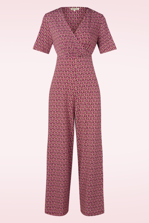 Surkana - Cindy overslag jumpsuit in tegelrood