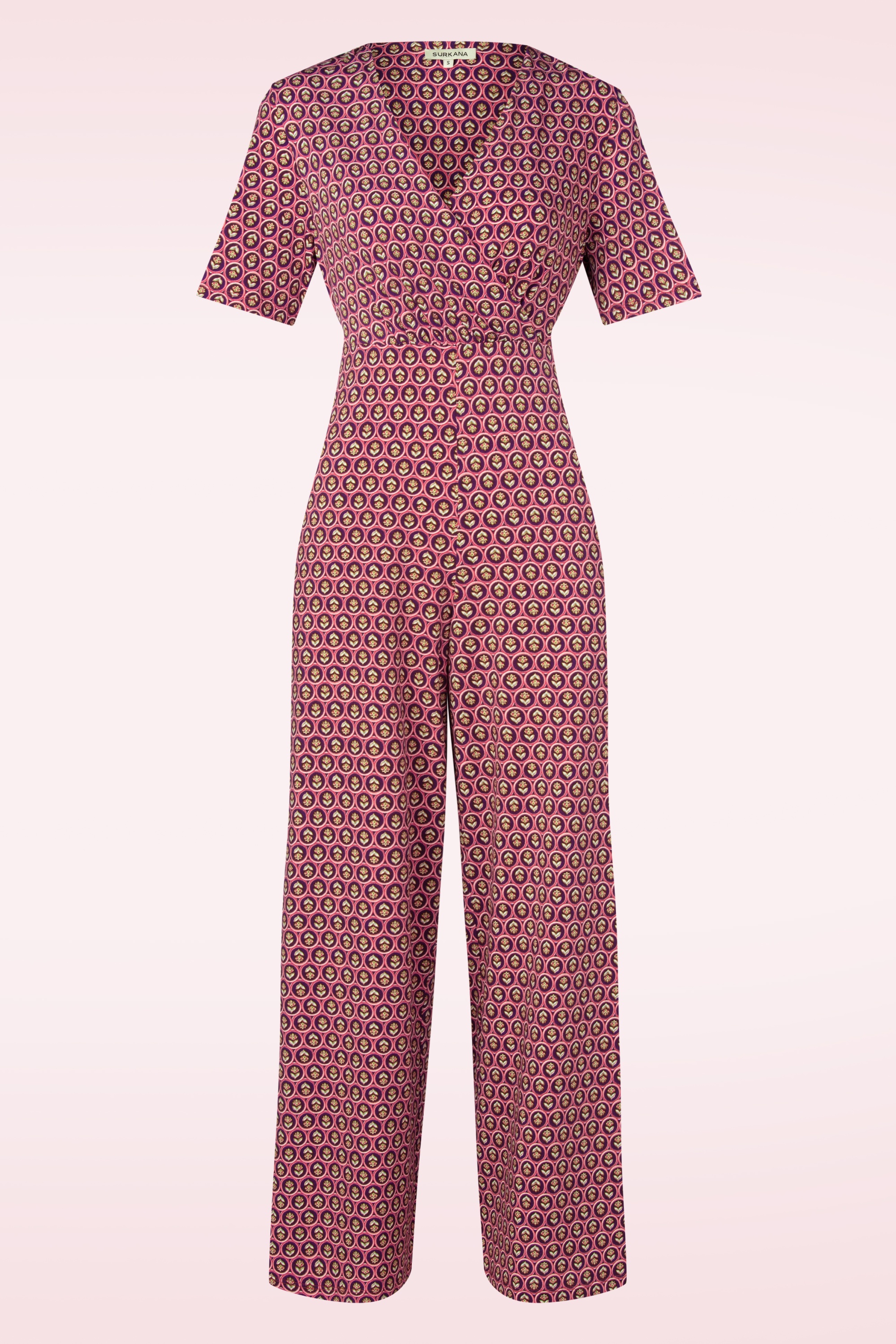 Surkana - Cindy overslag jumpsuit in tegelrood