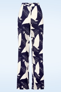 Surkana - Marina Breeze pantalon in gebroken wit en marineblauw