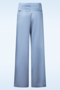 Surkana - Rori pantalon met wijde pijpen in dusty blauw 3