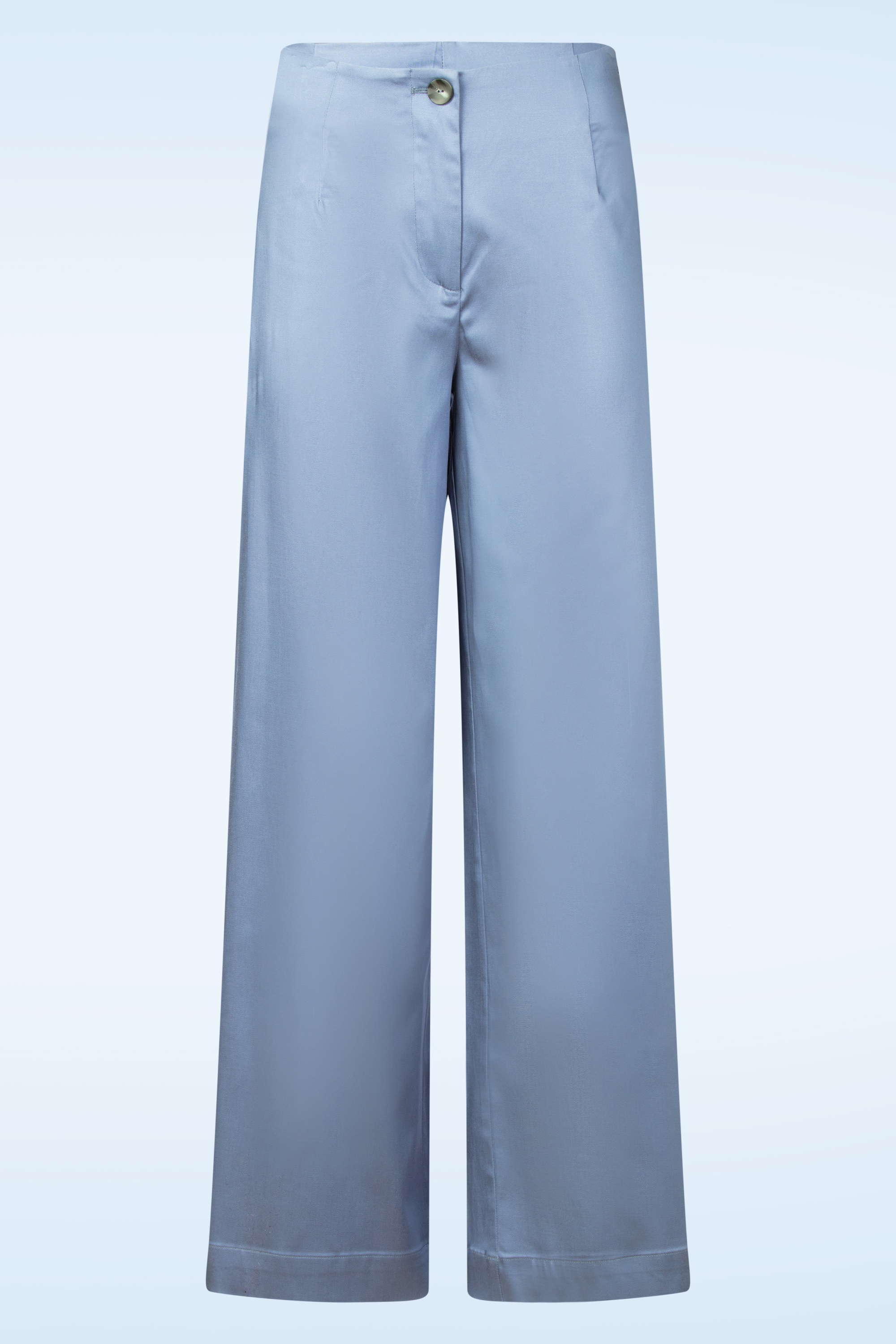 Surkana - Rori pantalon met wijde pijpen in dusty blauw