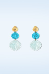 Day&Eve by Go Dutch Label - Triple Shells oorbellen in blauw 2