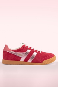 Gola - Gola Elan Glitz Suede sneakers in koraalrood