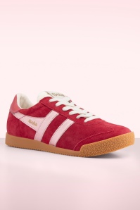 Gola - Gola Elan Glitz Suede sneakers in koraalrood 3