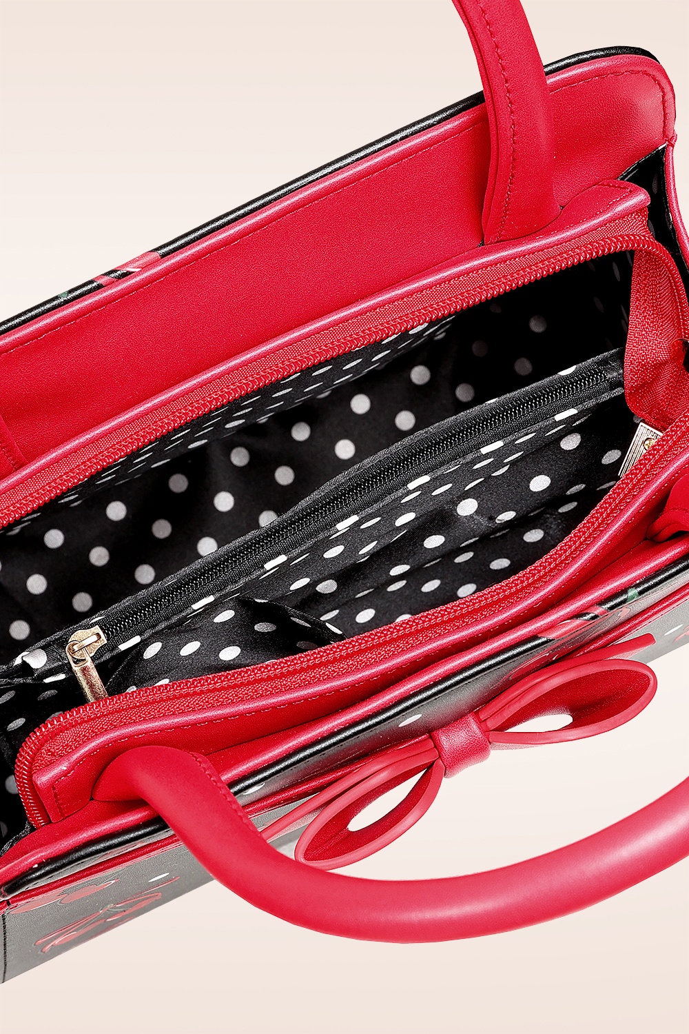Banned Retro - Cherries And Bows handtas in zwart 6
