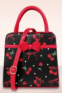 Banned Retro - Cherries And Bows handtas in zwart 4