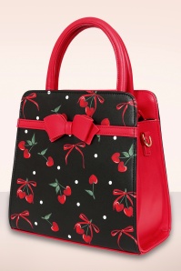 Banned Retro - Cherries And Bows handtas in zwart 3