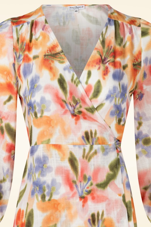 Very Cherry - Maxima wikkeljurk in aquarel flowers  2