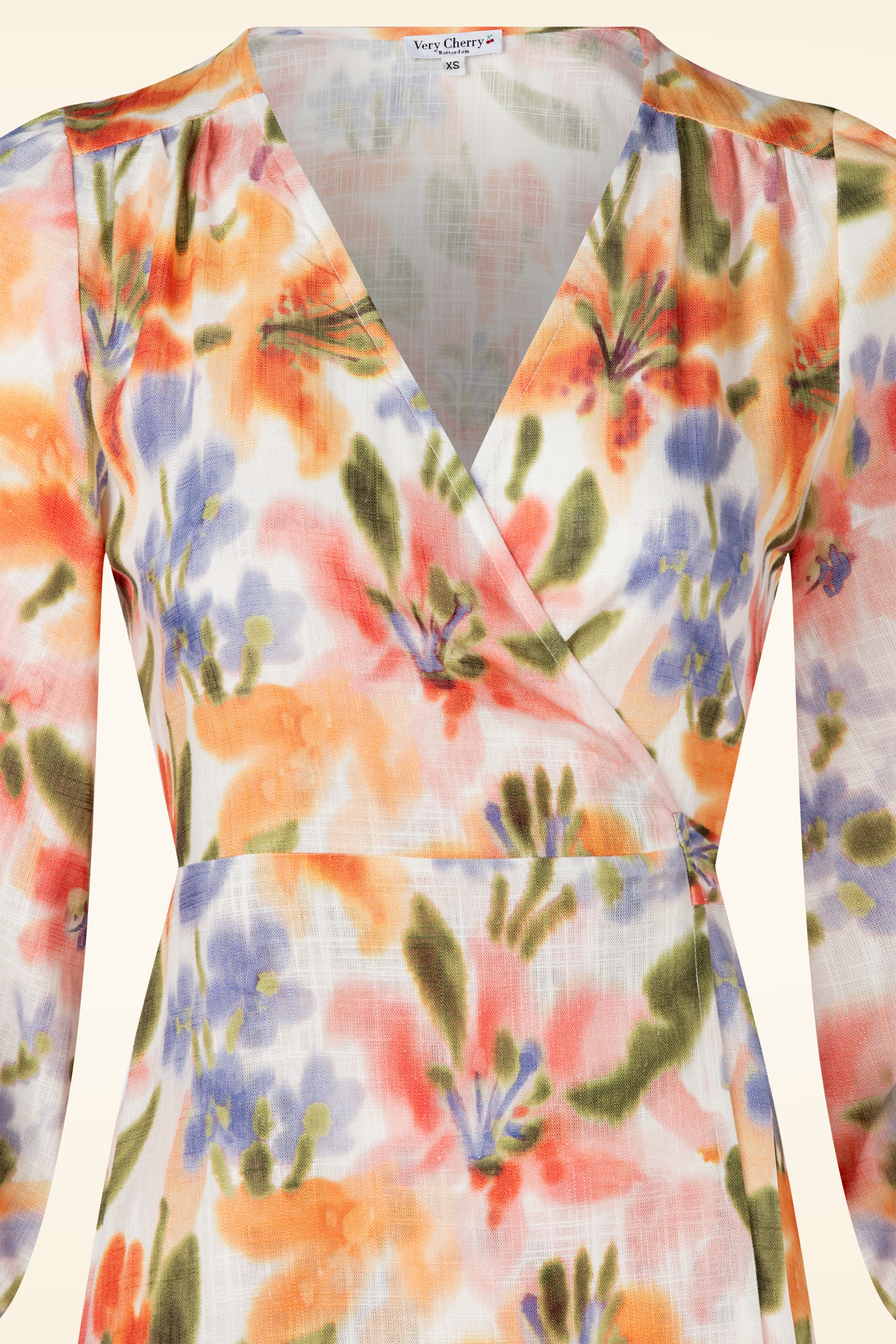 Very Cherry - Maxima wikkeljurk in aquarel flowers  2