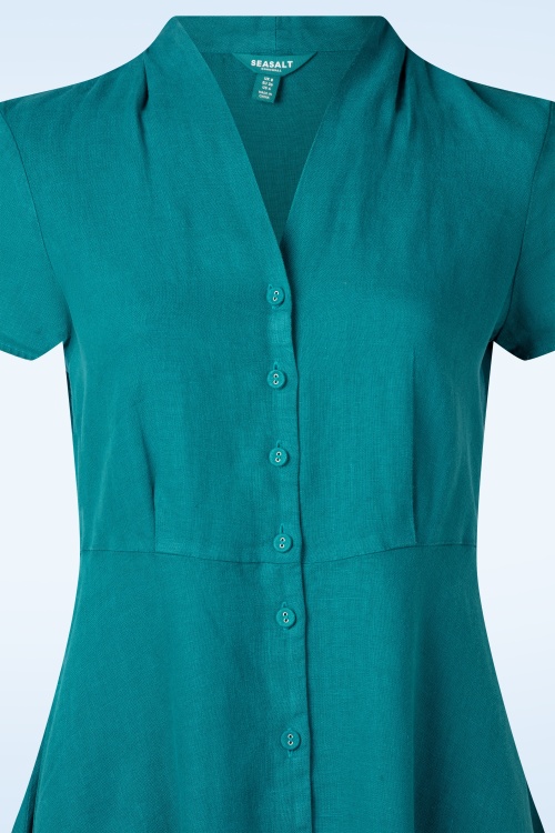 Seasalt - Carved Wood linnen jurk in Deep Dive 2