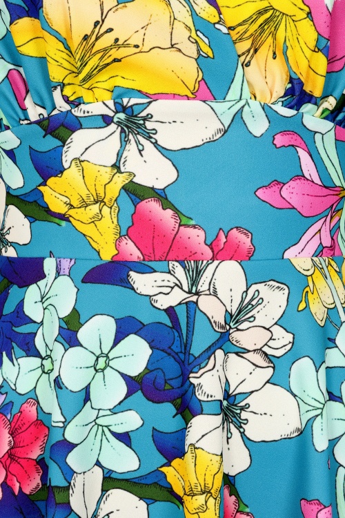 Vintage Chic for Topvintage - Topvintage exclusive ~ Esmeralda Lily swing jurk in blauw 2