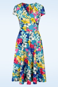 Vintage Chic for Topvintage - Topvintage exclusive ~ Esmeralda Lily swing jurk in blauw