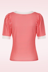 Vintage Chic for Topvintage - Topvintage exclusive ~ Cleo gingham top in rood en wit 3