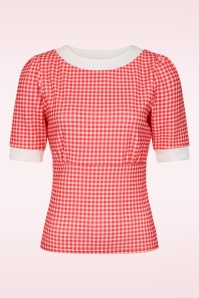 Vintage Chic for Topvintage - Topvintage exclusive ~ Cleo gingham top in rood en wit