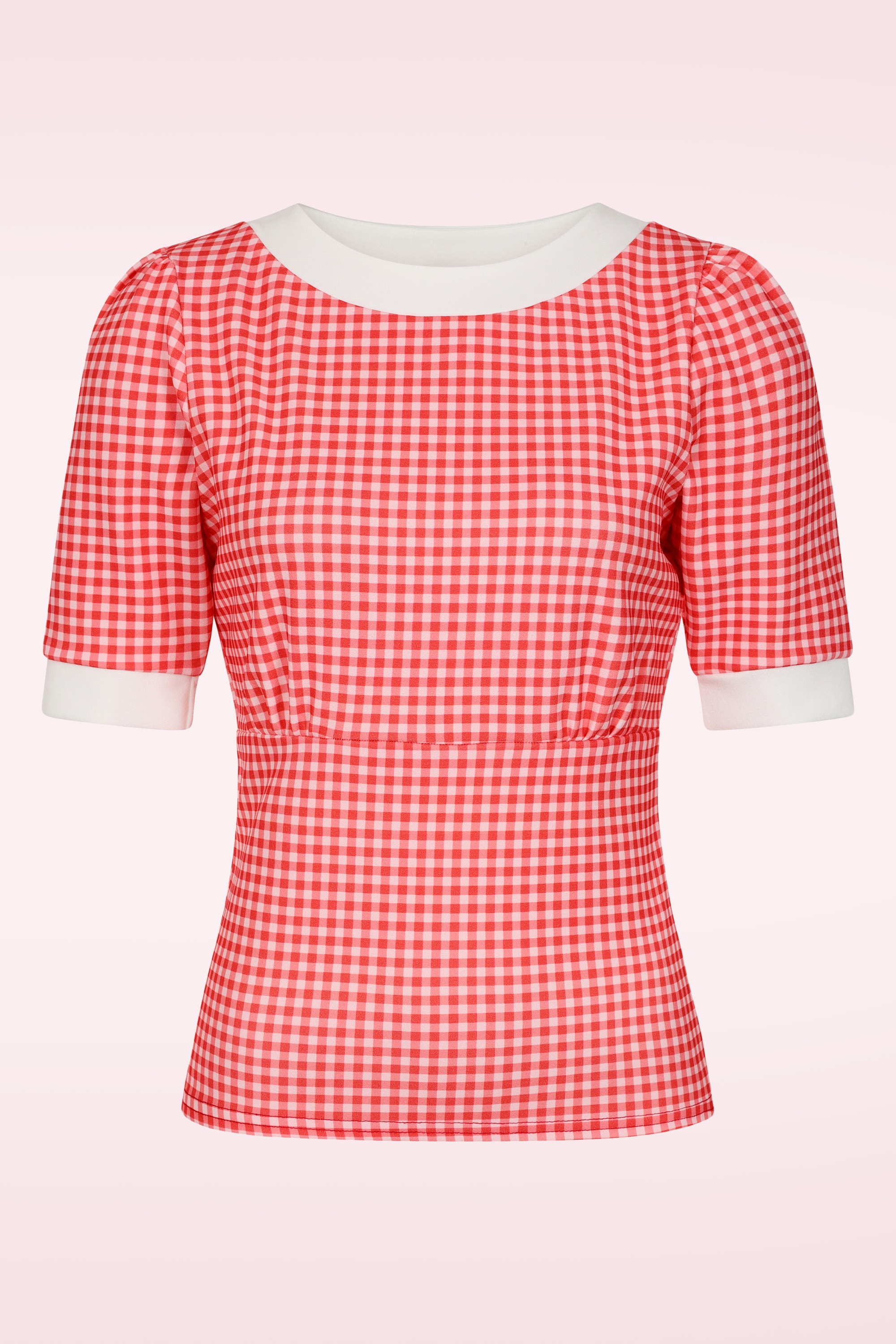 Vintage Chic for Topvintage - Topvintage exclusive ~ Cleo gingham top in rood en wit