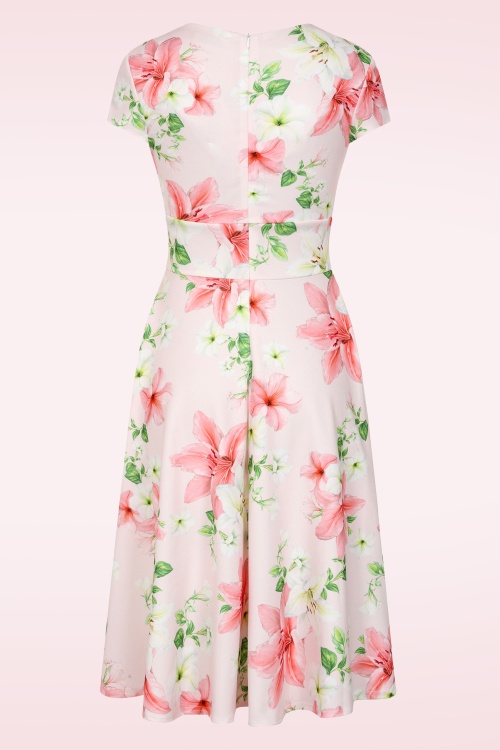 Vintage Chic for Topvintage - Topvintage exclusive ~ Esmeralda Lily swing jurk in lichtroze 3