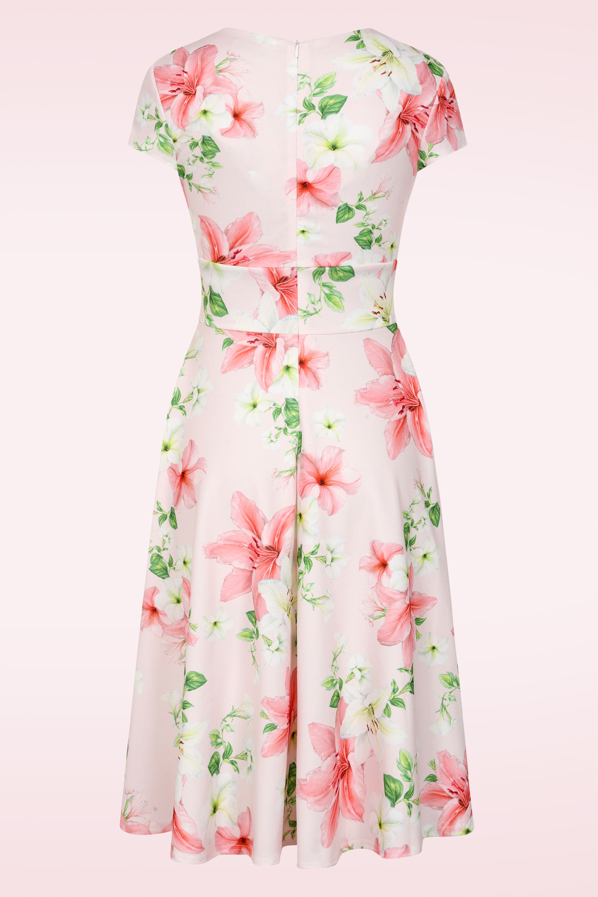 Vintage Chic for Topvintage - Topvintage exclusive ~ Esmeralda Lily swing jurk in lichtroze 3