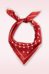 King Louie - Satin Look polka dot sjaal in chilirood  2