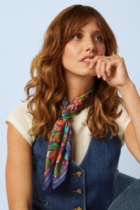 King Louie - Satin Look Puerto sjaal in strong blauw