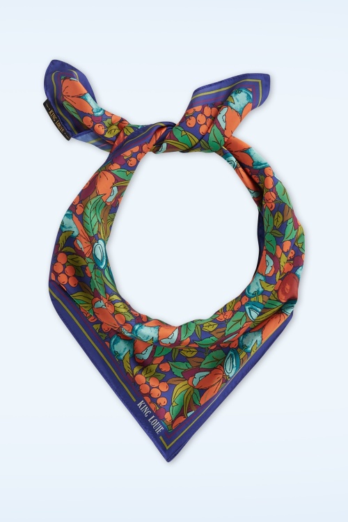 King Louie - Satin Look Puerto sjaal in strong blauw 2