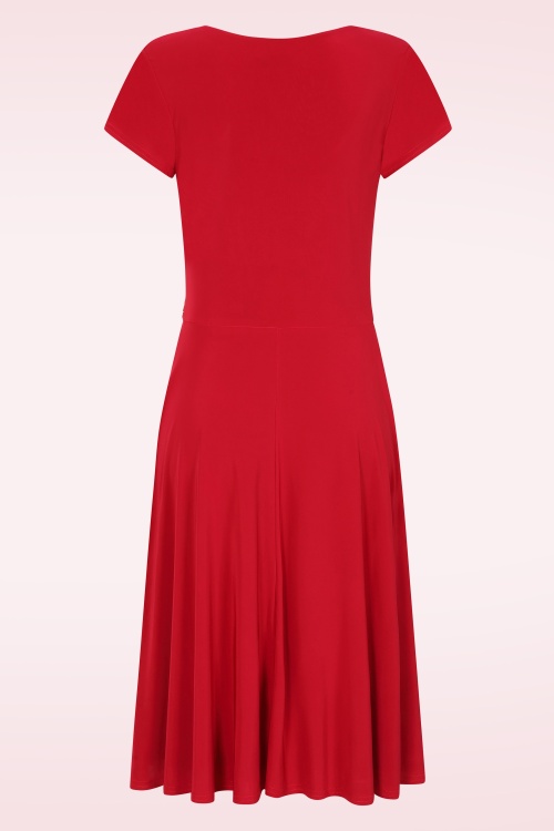 Vintage Chic for Topvintage - Topvintage exclusive ~ Darla Slinky swing jurk in rood 3