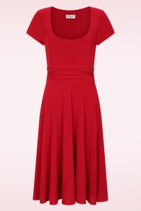 Vintage Chic for Topvintage - Topvintage exclusive ~ Darla Slinky swing jurk in rood