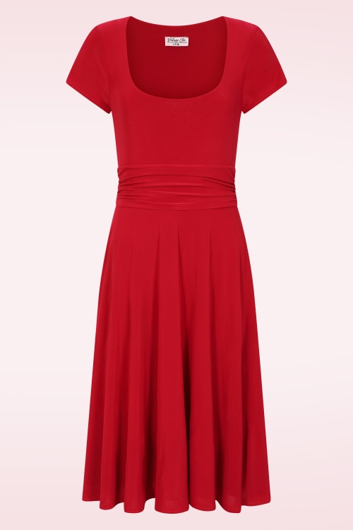 Vintage Chic for Topvintage - Topvintage exclusive ~ Darla Slinky swing jurk in rood
