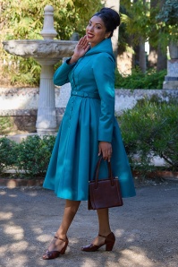 Miss Candyfloss - Lorin Tiffany waterafstotende jas in turqouise 2