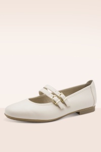 Jana Shoes - Diana Softline Vegan ballerina's in crème 4