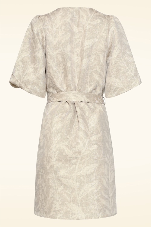 Smashed Lemon - Sunlit Glow jurk in zand en goud 4