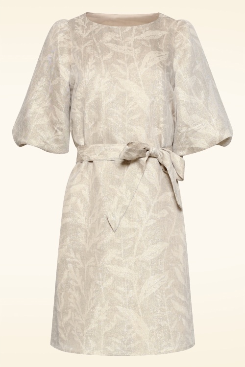 Smashed Lemon - Sunlit Glow jurk in zand en goud 2