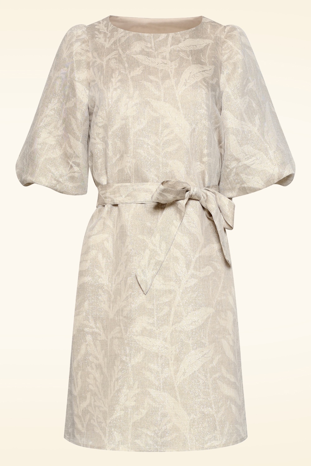 Smashed Lemon - Sunlit Glow jurk in zand en goud 2