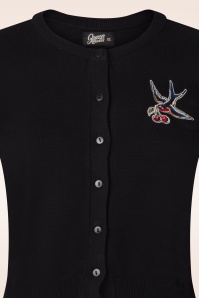 Queen Kerosin - Cherry Knit cardigan in zwart 2