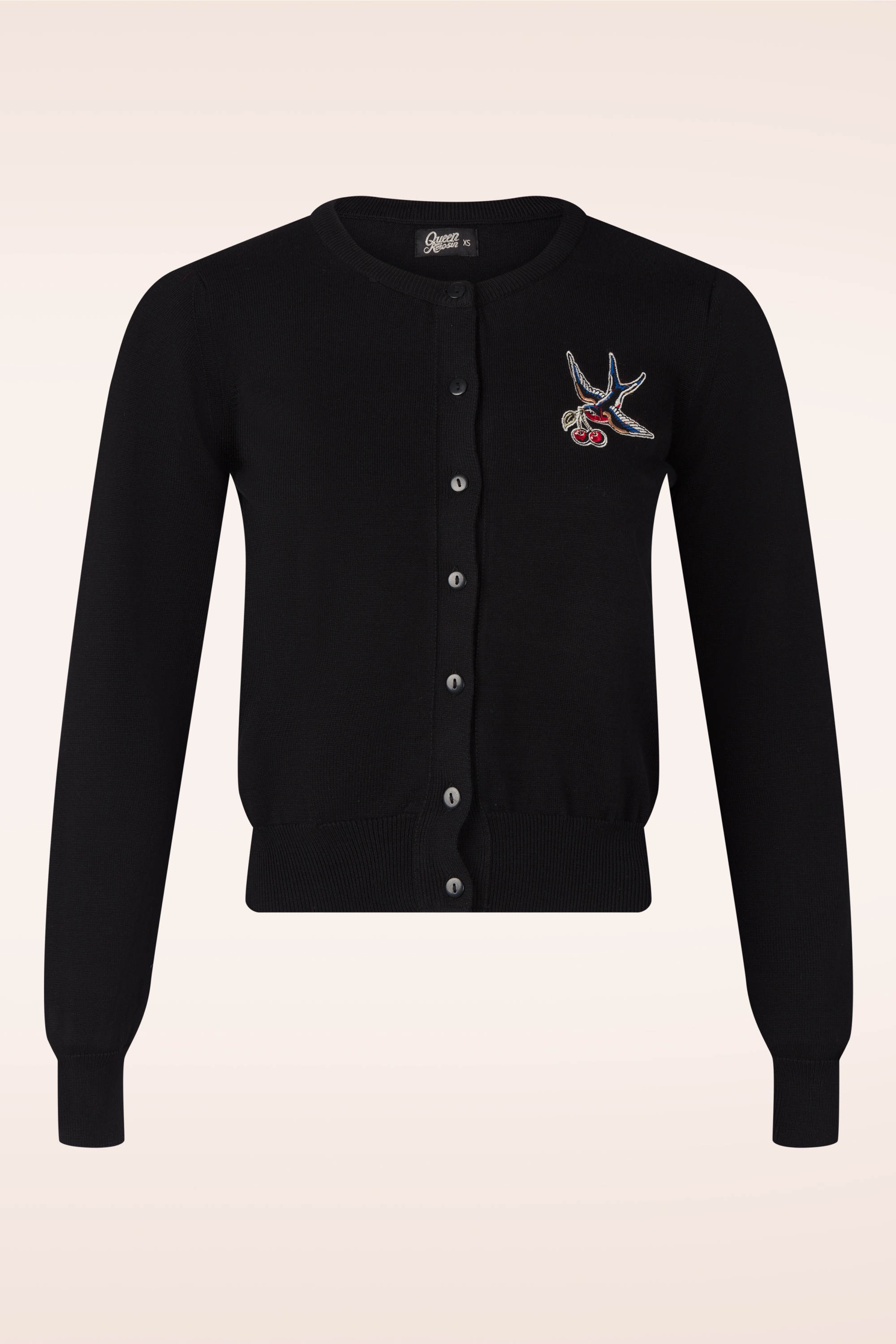Queen Kerosin - Cherry Knit cardigan in zwart