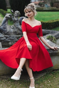 Banned Retro - Amalia swing jurk in rood 2
