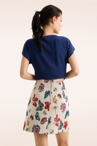 Louche - Aubin Flutter jacquard mini rok in crème  4