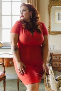 Vintage Chic for Topvintage - Topvintage exclusive ~ Rita pencil jurk in cayenne  2