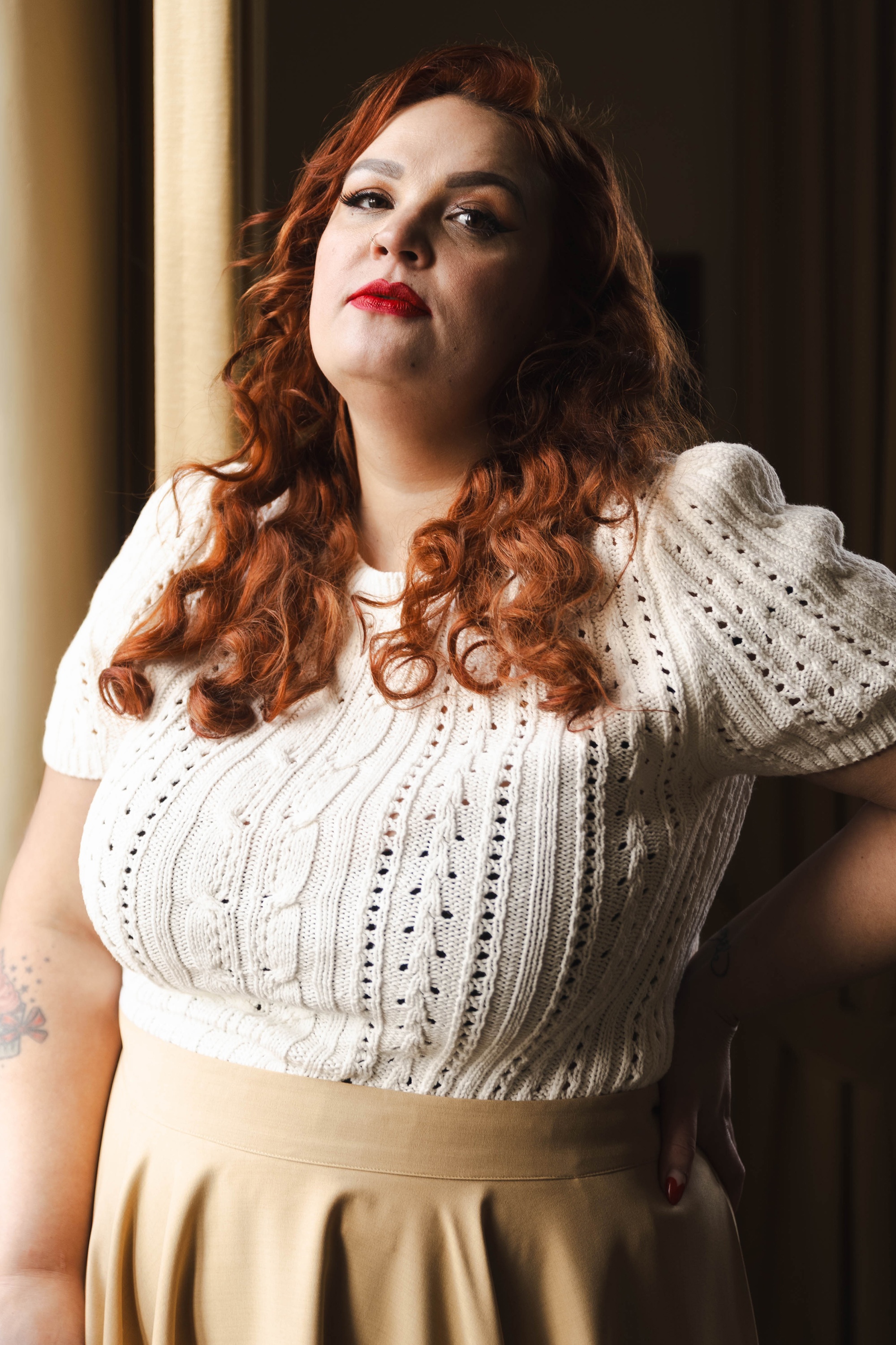 Topvintage Boutique Collection - Topvintage exclusive ~ Lianne top in gebroken wit 2