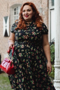 Banned Retro - Star Jules semi-swing jurk in zwart