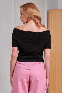 Banned Retro - Lavinia gebreide top in zwart 3