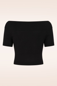 Banned Retro - Lavinia gebreide top in zwart 5