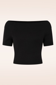 Banned Retro - Lavinia gebreide top in zwart 2
