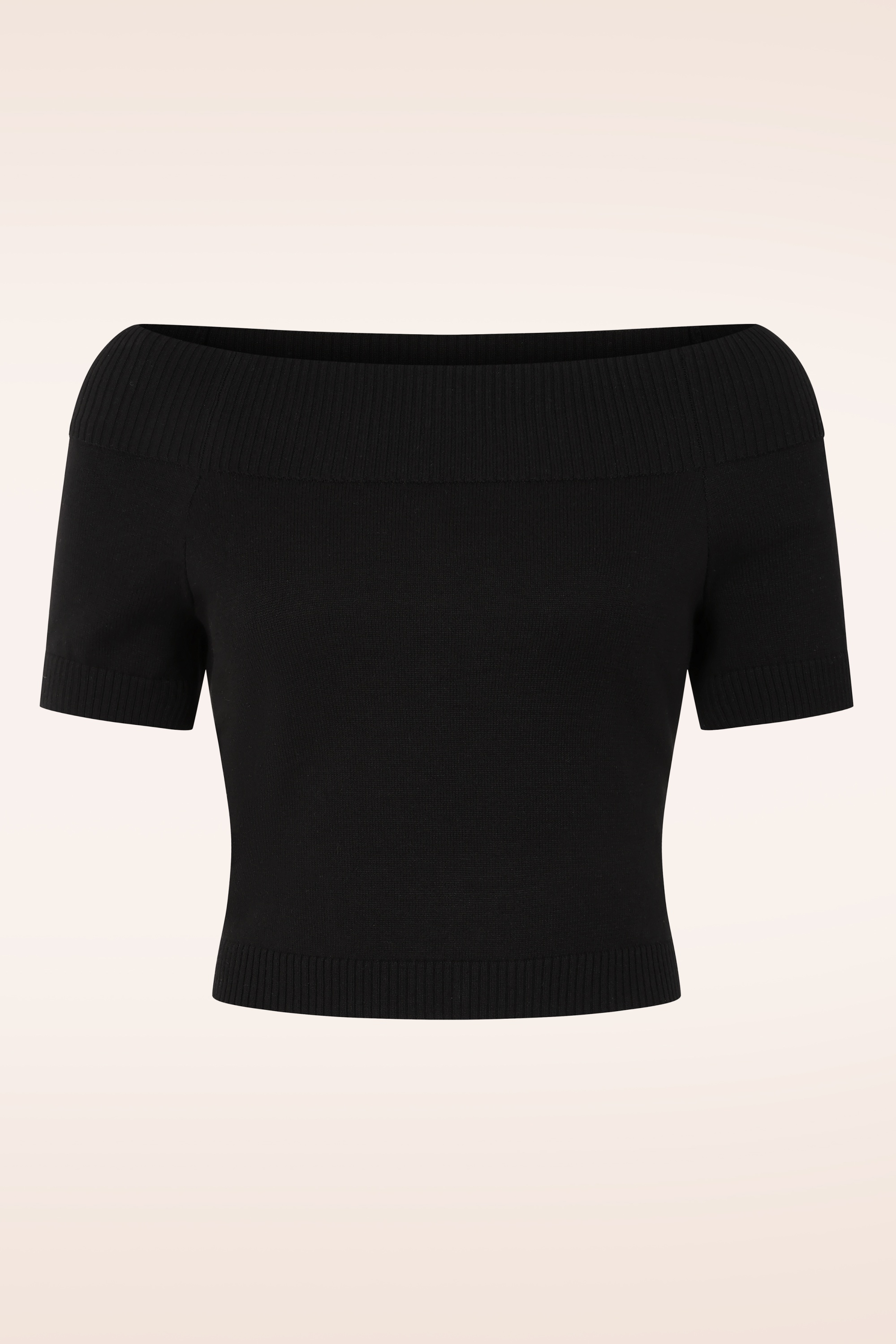 Banned Retro - Lavinia gebreide top in zwart 2