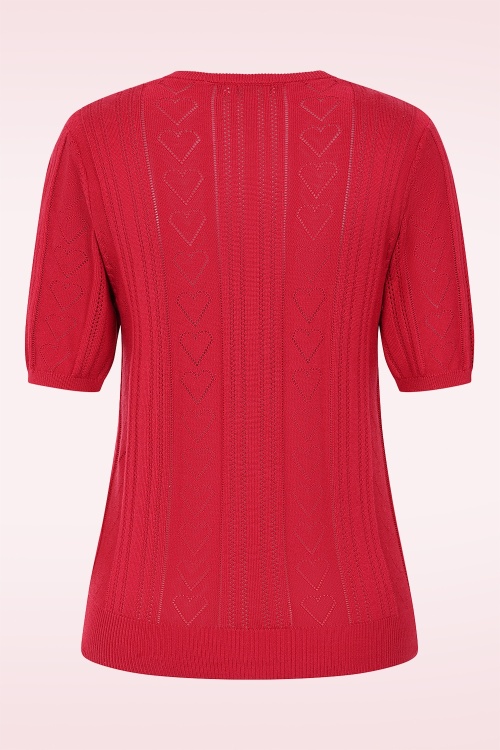Banned Retro - Ruby Hearts trui in rood 5