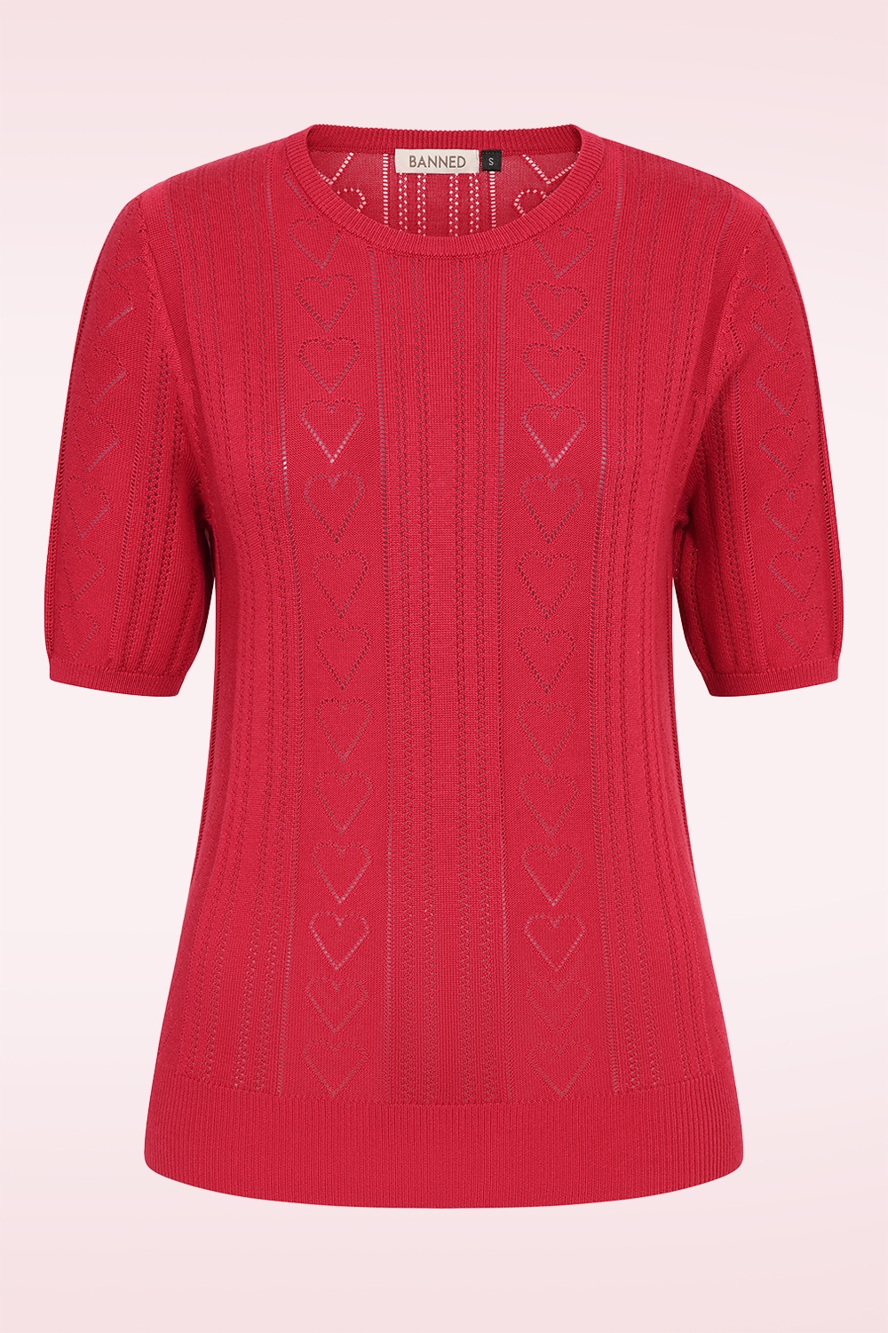 Banned Retro - Ruby Hearts trui in rood 2