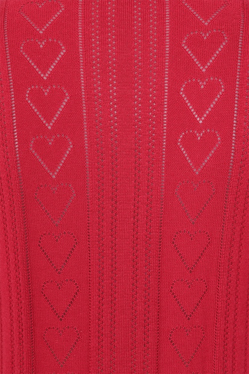 Banned Retro - Ruby Hearts trui in rood 3