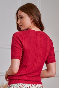 Banned Retro - Ruby Hearts trui in rood 4