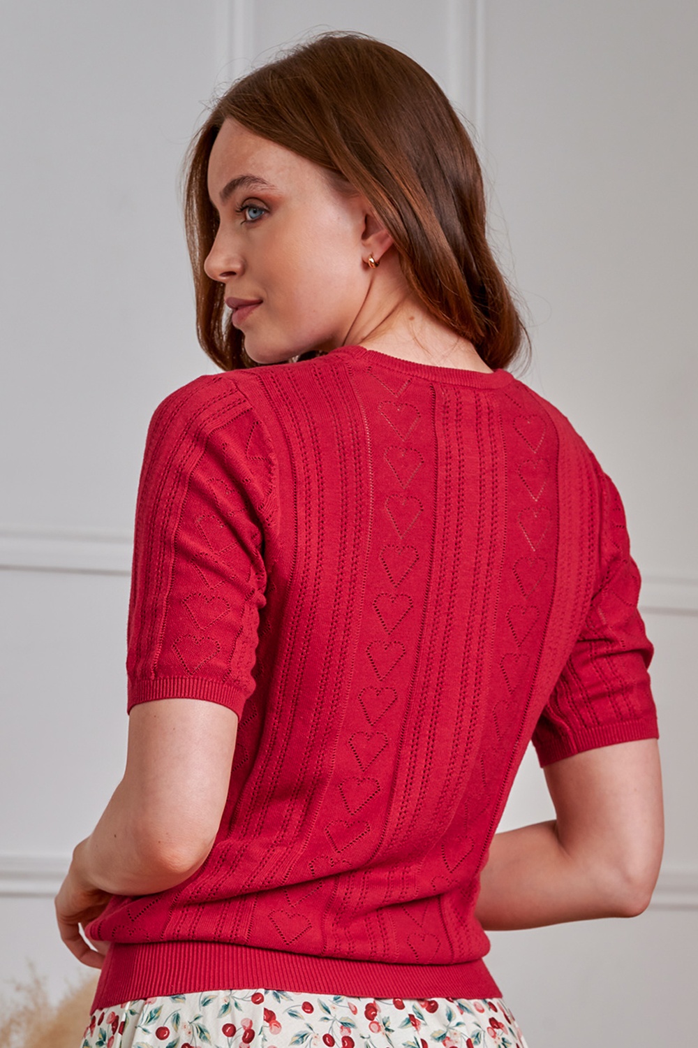 Banned Retro - Ruby Hearts trui in rood 4